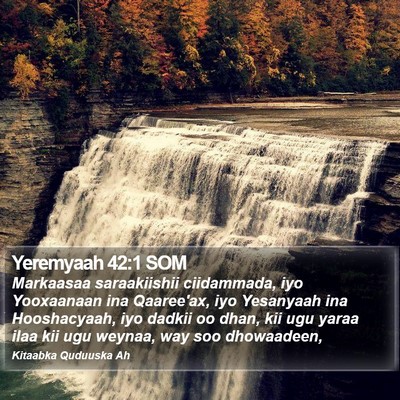 Yeremyaah 42:1 SOM Bible Verse Image