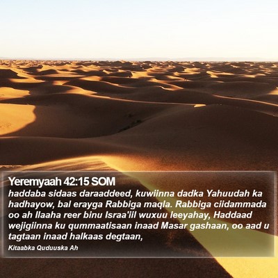 Yeremyaah 42:15 SOM Bible Verse Image