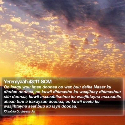 Yeremyaah 43:11 SOM Bible Verse Image