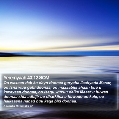Yeremyaah 43:12 SOM Bible Verse Image
