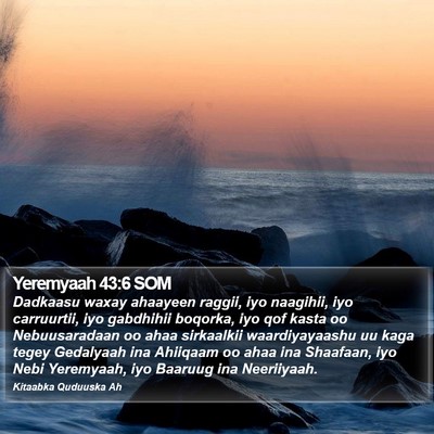 Yeremyaah 43:6 SOM Bible Verse Image