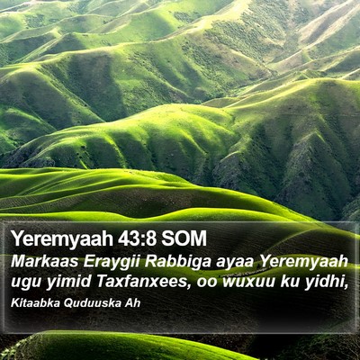 Yeremyaah 43:8 SOM Bible Verse Image