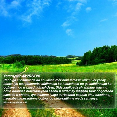 Yeremyaah 44:25 SOM Bible Verse Image