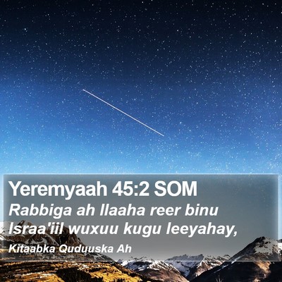 Yeremyaah 45:2 SOM Bible Verse Image