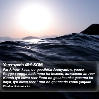 Yeremyaah 46:9 SOM Bible Verse Image
