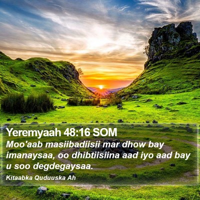 Yeremyaah 48:16 SOM Bible Verse Image
