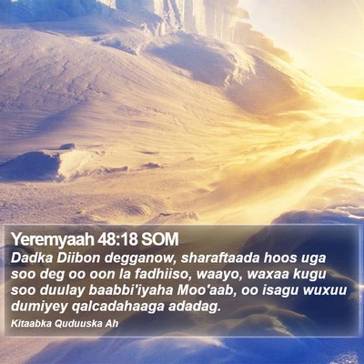 Yeremyaah 48:18 SOM Bible Verse Image