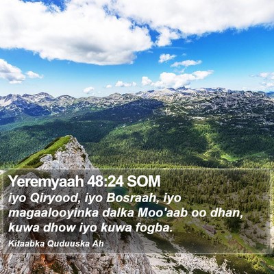 Yeremyaah 48:24 SOM Bible Verse Image