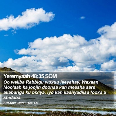 Yeremyaah 48:35 SOM Bible Verse Image