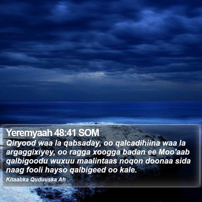 Yeremyaah 48:41 SOM Bible Verse Image