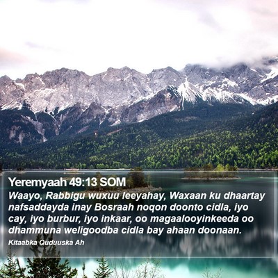 Yeremyaah 49:13 SOM Bible Verse Image