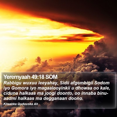 Yeremyaah 49:18 SOM Bible Verse Image