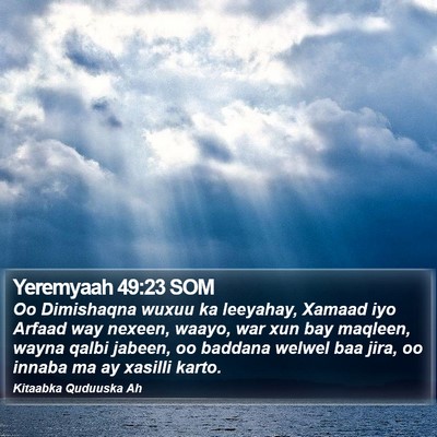 Yeremyaah 49:23 SOM Bible Verse Image