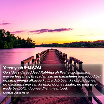 Yeremyaah 5:14 SOM Bible Verse Image