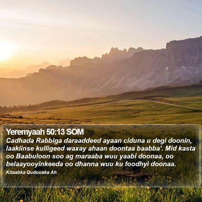 Yeremyaah 50:13 SOM Bible Verse Image