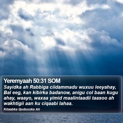 Yeremyaah 50:31 SOM Bible Verse Image