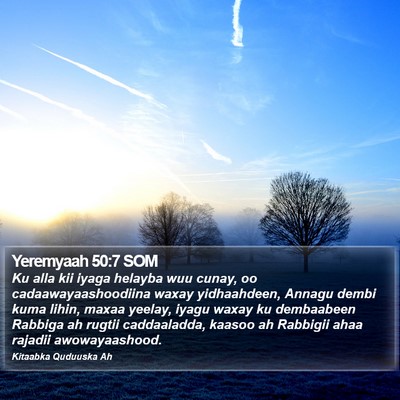 Yeremyaah 50:7 SOM Bible Verse Image