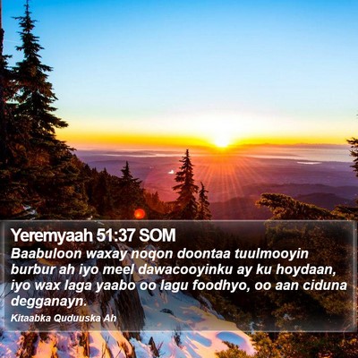 Yeremyaah 51:37 SOM Bible Verse Image