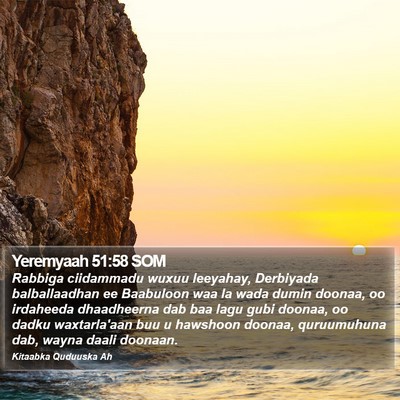 Yeremyaah 51:58 SOM Bible Verse Image