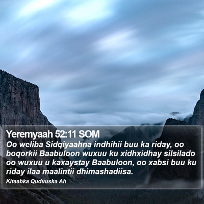 Yeremyaah 52:11 SOM Bible Verse Image