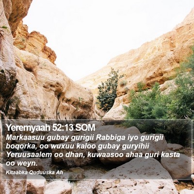 Yeremyaah 52:13 SOM Bible Verse Image
