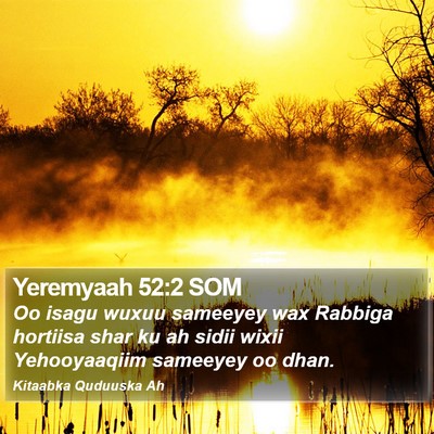 Yeremyaah 52:2 SOM Bible Verse Image
