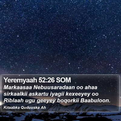 Yeremyaah 52:26 SOM Bible Verse Image