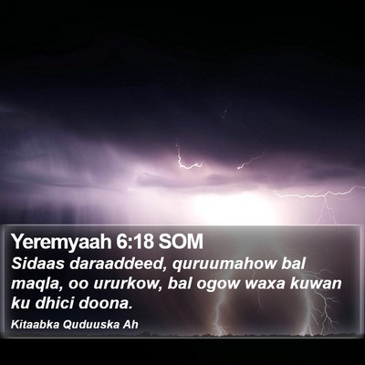 Yeremyaah 6:18 SOM Bible Verse Image