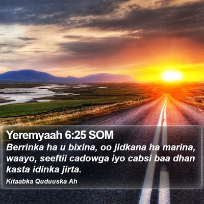 Yeremyaah 6:25 SOM Bible Verse Image