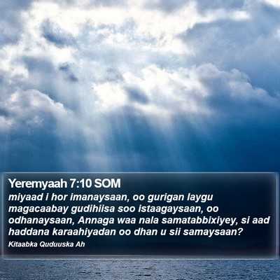 Yeremyaah 7:10 SOM Bible Verse Image