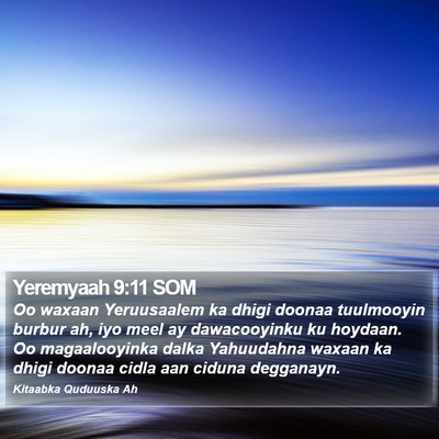 Yeremyaah 9:11 SOM Bible Verse Image