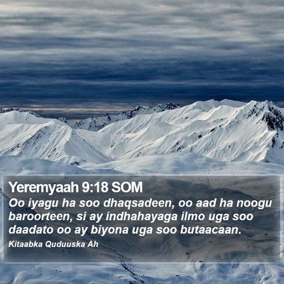 Yeremyaah 9:18 SOM Bible Verse Image