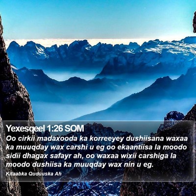 Yexesqeel 1:26 SOM Bible Verse Image