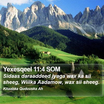 Yexesqeel 11:4 SOM Bible Verse Image