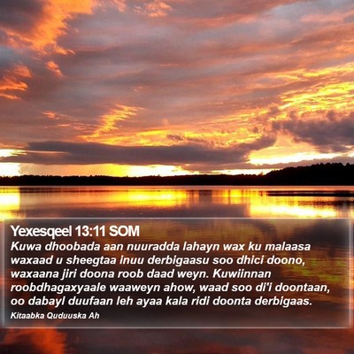 Yexesqeel 13:11 SOM Bible Verse Image