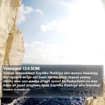 Yexesqeel 13:8 SOM Bible Verse Image