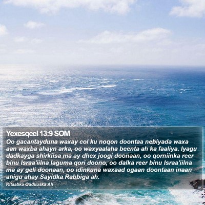 Yexesqeel 13:9 SOM Bible Verse Image