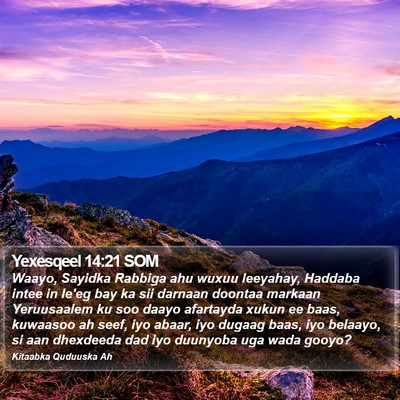 Yexesqeel 14:21 SOM Bible Verse Image