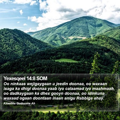 Yexesqeel 14:8 SOM Bible Verse Image