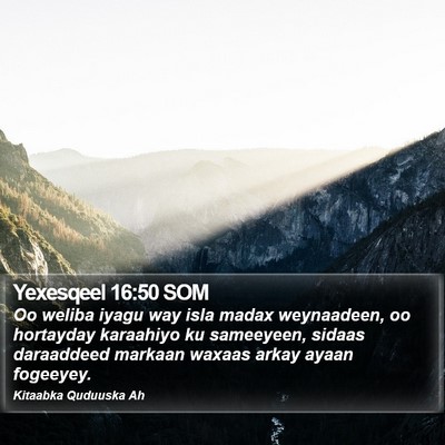 Yexesqeel 16:50 SOM Bible Verse Image