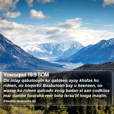 Yexesqeel 19:9 SOM Bible Verse Image