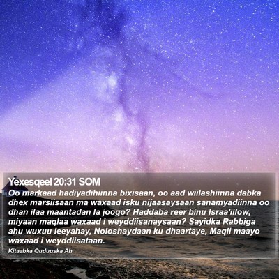 Yexesqeel 20:31 SOM Bible Verse Image