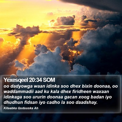 Yexesqeel 20:34 SOM Bible Verse Image
