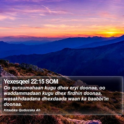 Yexesqeel 22:15 SOM Bible Verse Image