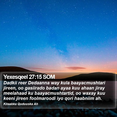 Yexesqeel 27:15 SOM Bible Verse Image