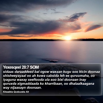 Yexesqeel 28:7 SOM Bible Verse Image