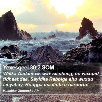 Yexesqeel 30:2 SOM Bible Verse Image