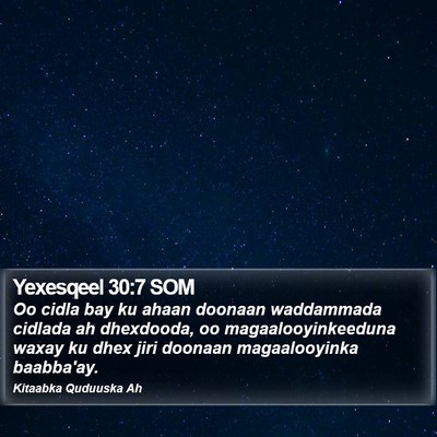 Yexesqeel 30:7 SOM Bible Verse Image