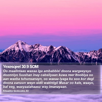 Yexesqeel 30:9 SOM Bible Verse Image