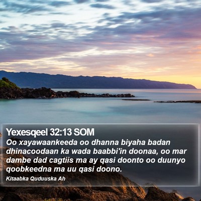 Yexesqeel 32:13 SOM Bible Verse Image